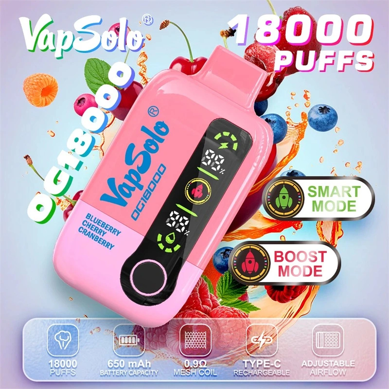 Vapsolo DG 18000 Puffs Smart Screen Wholesale Disposable Vape Puff 18k Electronic Cigarette Adjustable Airflow Dual Mode