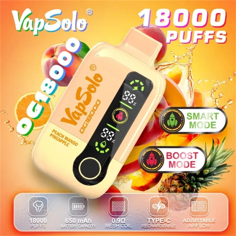 Vapsolo DG 18000 Puffs Smart Screen Wholesale Disposable Vape Puff 18k Electronic Cigarette Adjustable Airflow Dual Mode