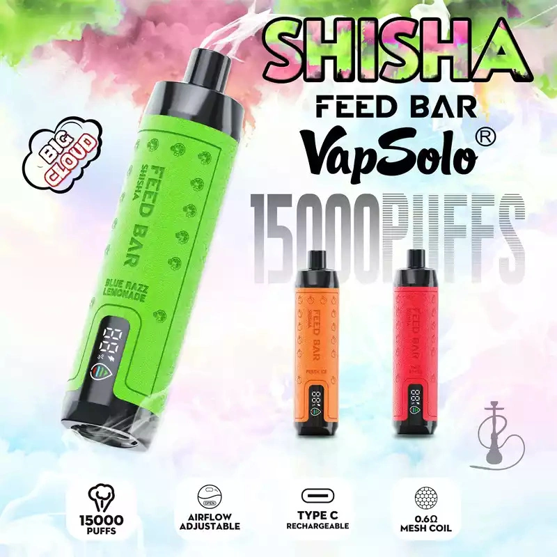Vapsolo Feer Bar Shisha 15000 Puffs Smart Screen Wholesale Disposable Vape Puff 18k Electronic Cigarette Adjustable Airflow