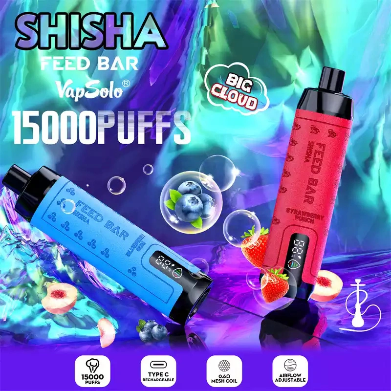 Vapsolo Feer Bar Shisha 15000 Puffs Smart Screen Wholesale Disposable Vape Puff 18k Electronic Cigarette Adjustable Airflow