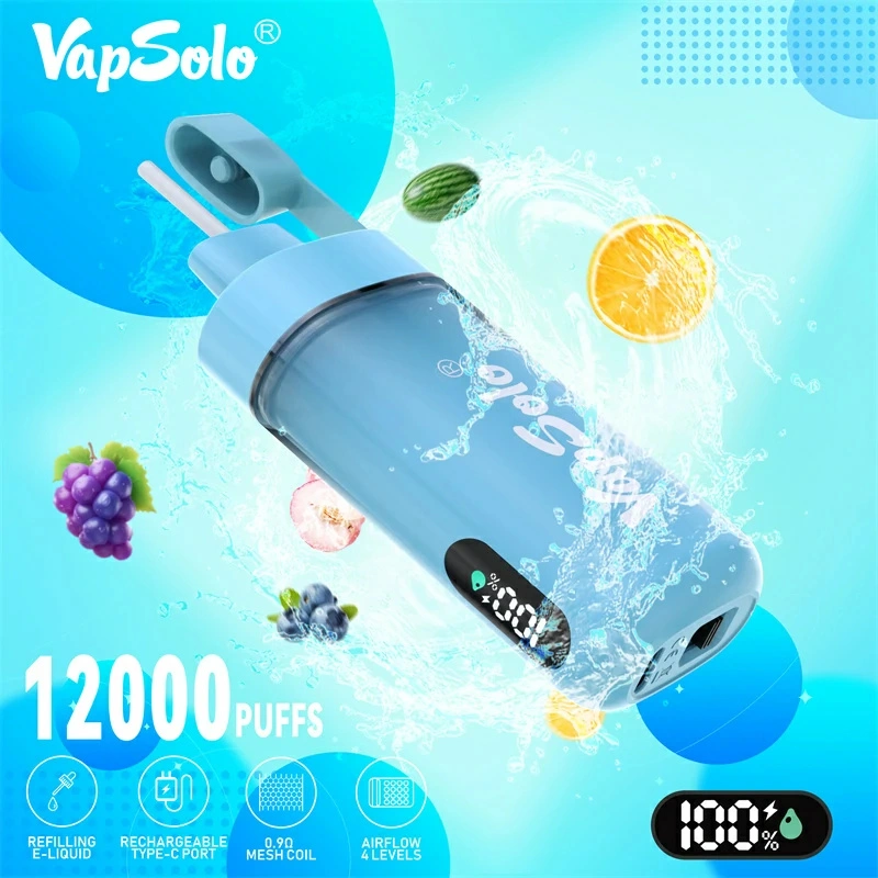 Vapsolo Tornado Pro 12000 Puffs Smart Screen Puff 12k Wholesale Disposable Vape Electronic Cigarette Adjustable Airflow