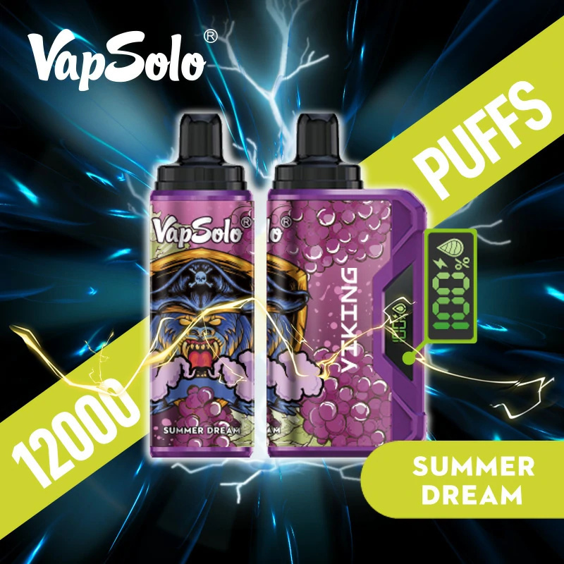 Vapsolo Viking 12000 Puffs LCD Screen Puff 12k Wholesale Disposable Vape Electronic Cigarette Adjustable Airflow