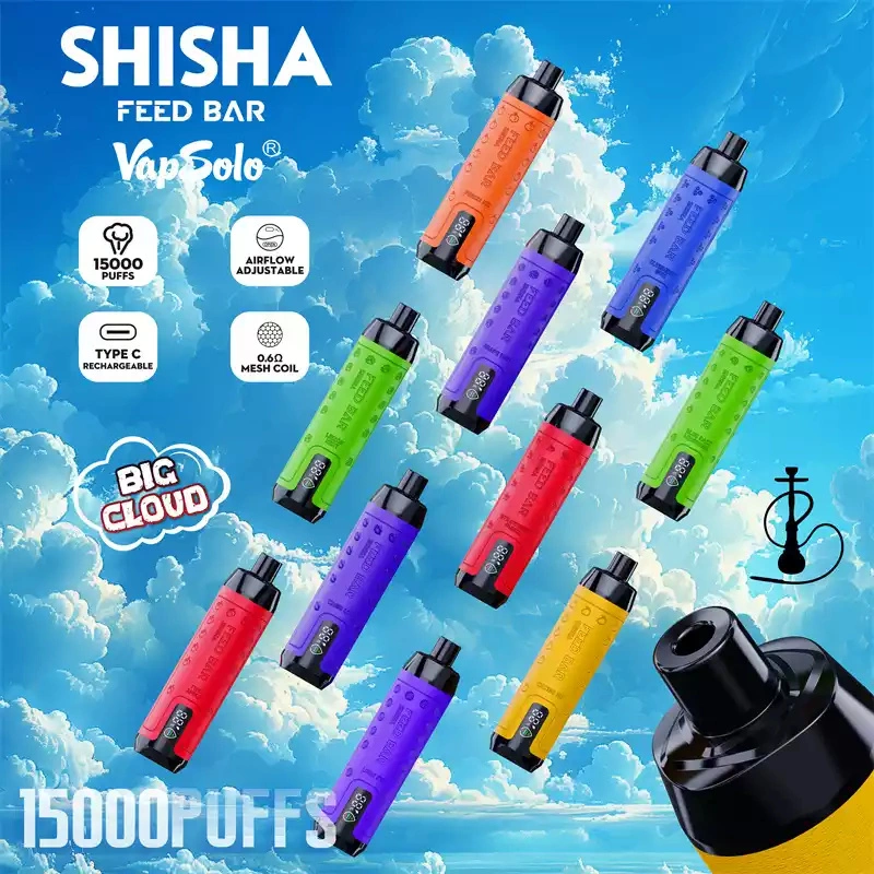Vapsolo Feer Bar Shisha 15000 Puffs Smart Screen Wholesale Disposable Vape Puff 18k Electronic Cigarette Adjustable Airflow