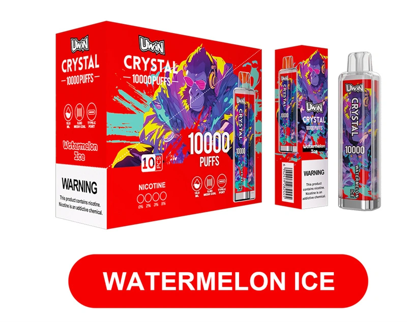 Uwin Crystal 10000 Puffs Wholesale Disposable Vape Puff 10k Electronic Cigarette RGB Lights