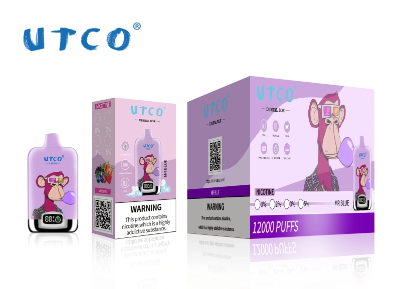 UTCO Tornado Digital Box 12000 Puffs Disposable Vape E Cigarettes Puff 12k 20ml Prefilled Pod 850mah Rechargeable Battery 20 Flavors 0% 2% 3% 5% Pen