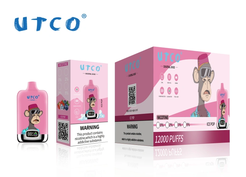 UTCO Tornado Digital Box 12000 Puffs Disposable Vape E Cigarettes Puff 12k 20ml Prefilled Pod 850mah Rechargeable Battery 20 Flavors 0% 2% 3% 5% Pen