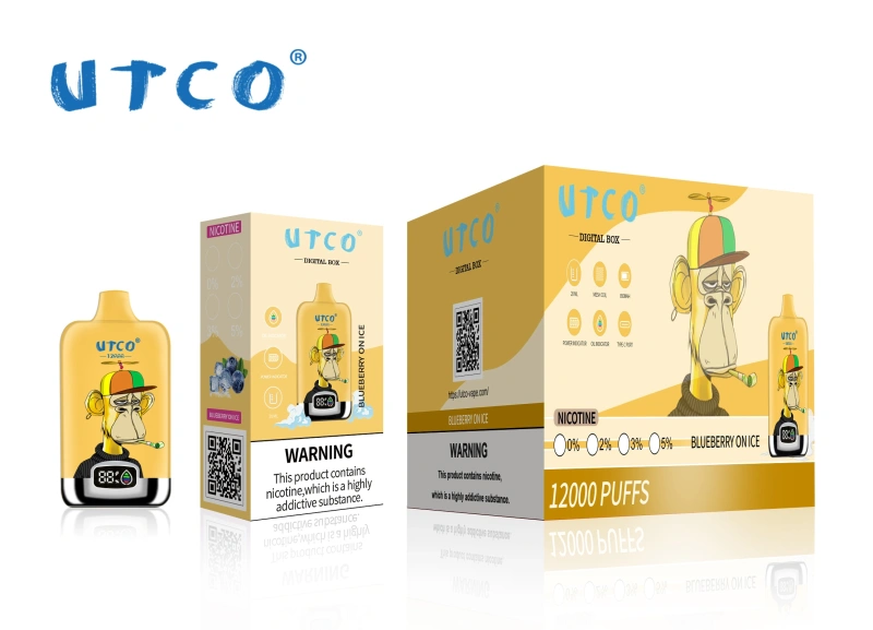 UTCO Tornado Digital Box 12000 Puffs Disposable Vape E Cigarettes Puff 12k 20ml Prefilled Pod 850mah Rechargeable Battery 20 Flavors 0% 2% 3% 5% Pen