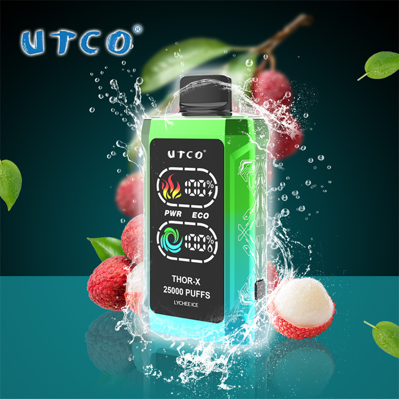 UTCO Thor-X 25000 Puffs Smart Screen Wholesale Vape Disposable E Cigarettes 25ml Refillable Pod 550mah Rechargeable 0% 2% 3% 5% Puff 25k Vaper Minimum Order 100pcs