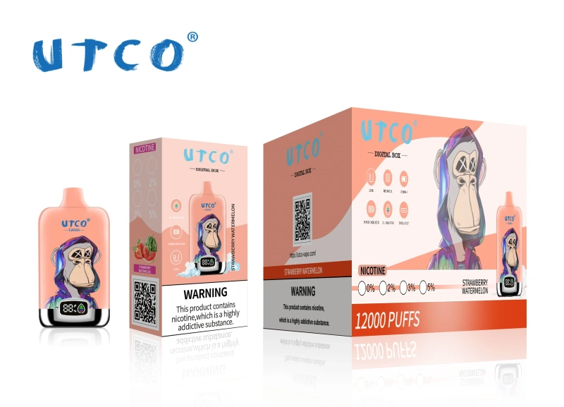 UTCO Tornado Digital Box 12000 Puffs Disposable Vape E Cigarettes Puff 12k 20ml Prefilled Pod 850mah Rechargeable Battery 20 Flavors 0% 2% 3% 5% Pen