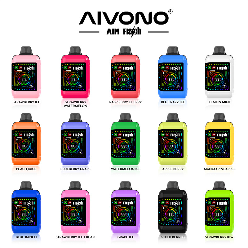 Aivono Aim Flash 35000 Puffs Flexible Curved Smart Screen Wholesale Disposable Vape Puff 35K Electronic Cigarette Dual Mesh Coil Adjustable Airflow Adjustable Wattage
