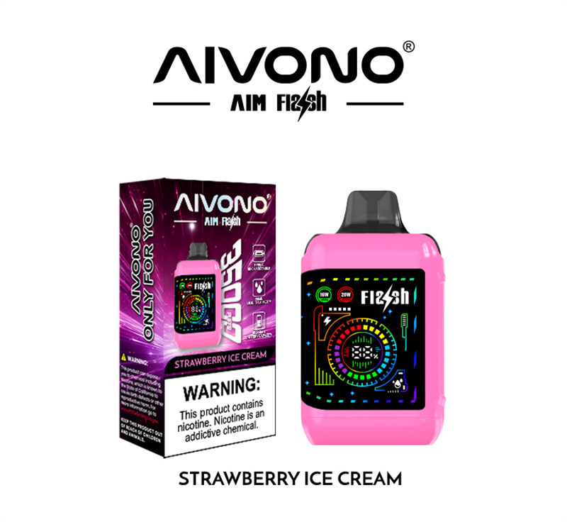 Aivono Aim Flash 35000 Puffs Flexible Curved Smart Screen Wholesale Disposable Vape Puff 35K Electronic Cigarette Dual Mesh Coil Adjustable Airflow Adjustable Wattage