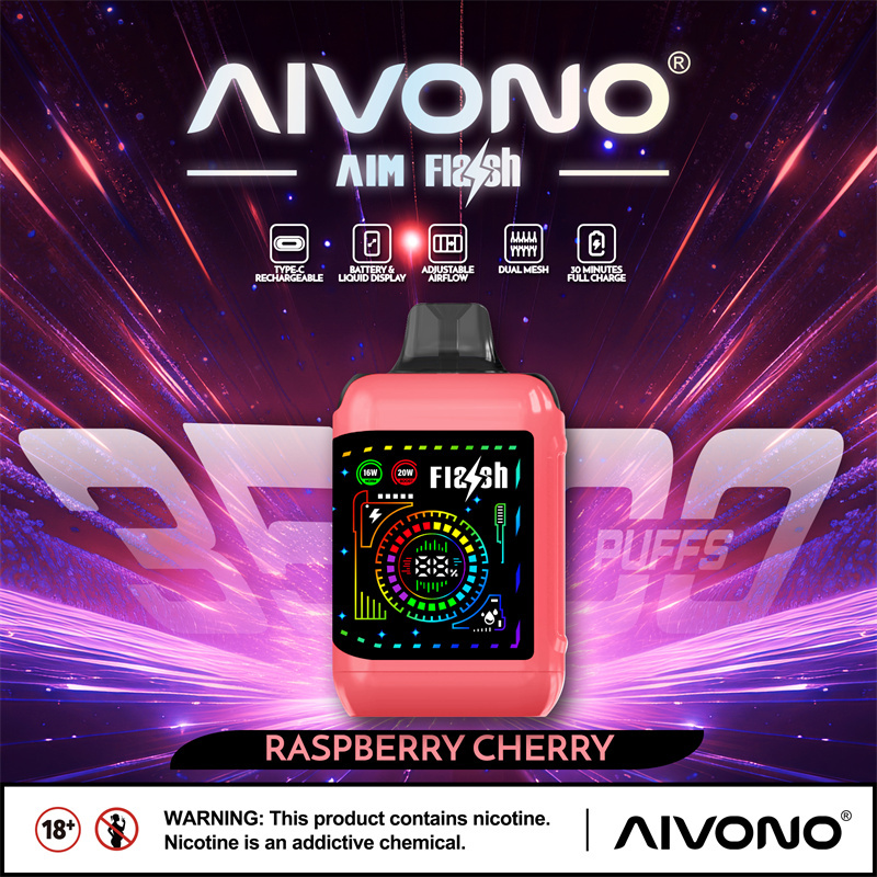 Aivono Aim Flash 35000 Puffs Flexible Curved Smart Screen Wholesale Disposable Vape Puff 35K Electronic Cigarette Dual Mesh Coil Adjustable Airflow Adjustable Wattage