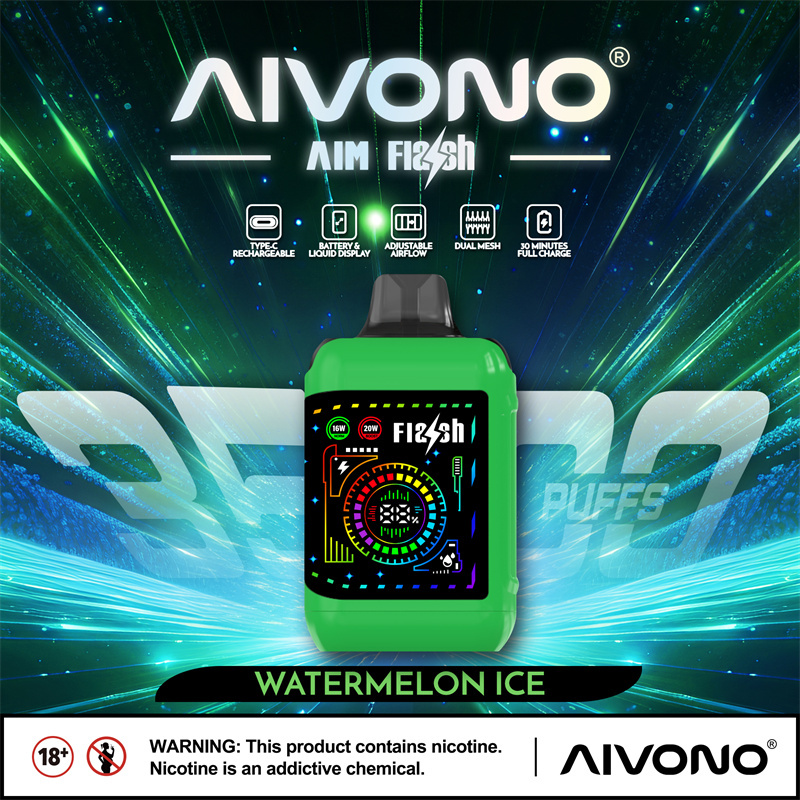 Aivono Aim Flash 35000 Puffs Flexible Curved Smart Screen Wholesale Disposable Vape Puff 35K Electronic Cigarette Dual Mesh Coil Adjustable Airflow Adjustable Wattage