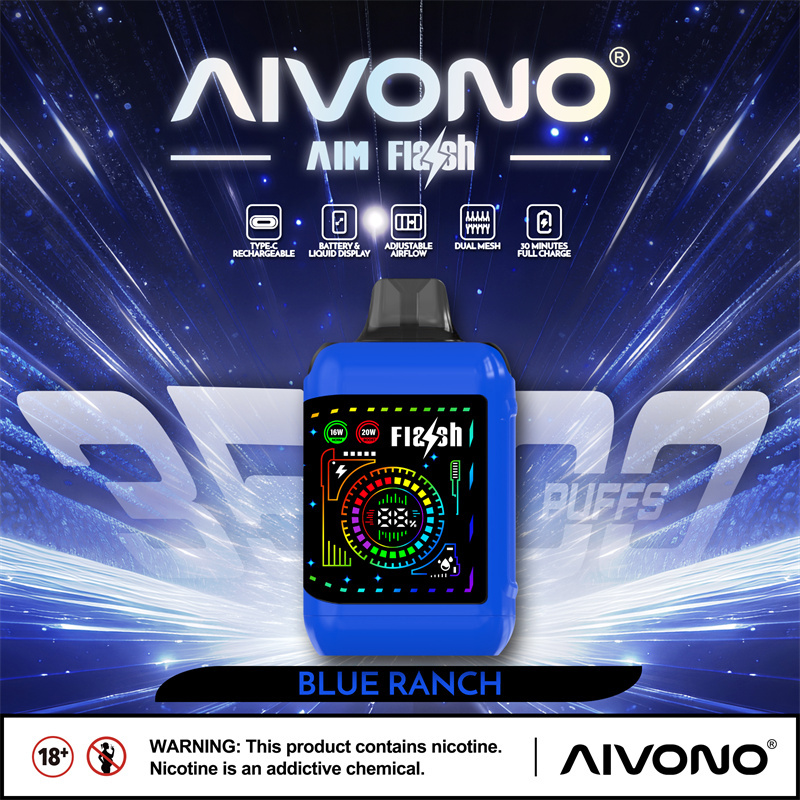 Aivono Aim Flash 35000 Puffs Flexible Curved Smart Screen Wholesale Disposable Vape Puff 35K Electronic Cigarette Dual Mesh Coil Adjustable Airflow Adjustable Wattage