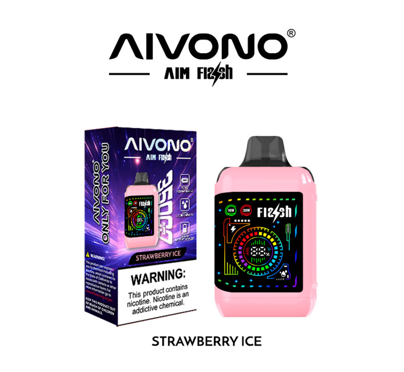 Aivono Aim Flash 35000 Puffs Flexible Curved Smart Screen Wholesale Disposable Vape Puff 35K Electronic Cigarette Dual Mesh Coil Adjustable Airflow Adjustable Wattage