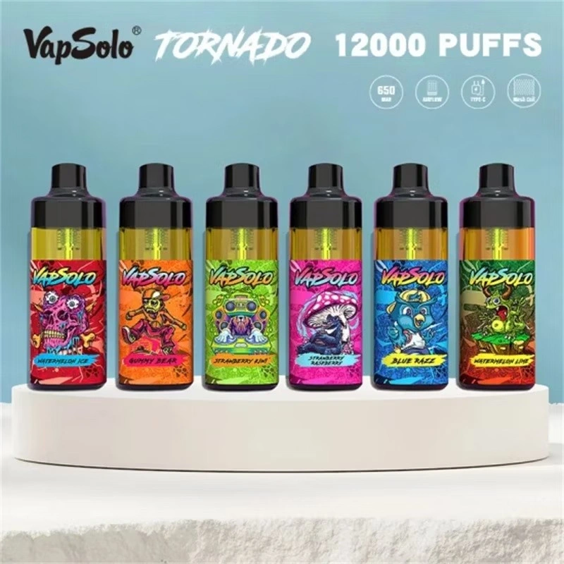 EU Warehouse Vapsolo Tornado 12000 Puffs Wholesale Disposable Vape Puff 12K Electronic Cigarette Adjustable Airflow