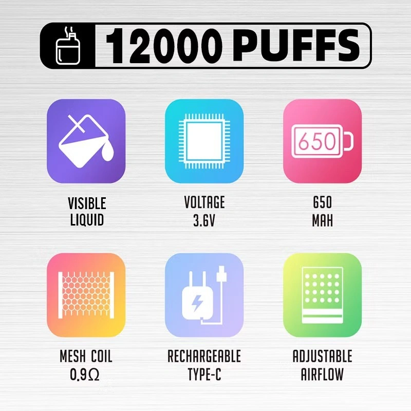 EU Warehouse Vapsolo Tornado 12000 Puffs Wholesale Disposable Vape Puff 12K Electronic Cigarette Adjustable Airflow