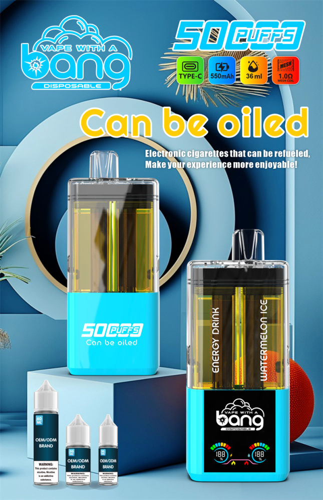 Bang 50000 Puffs Double Flavors Smart Screen Wholesale Disposable Vape Puff 50k Electronic Cigarette Refillable E Liqulid