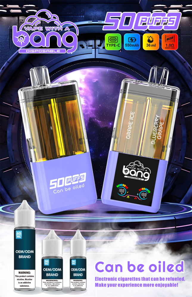 Bang 50000 Puffs Double Flavors Smart Screen Wholesale Disposable Vape Puff 50k Electronic Cigarette Refillable E Liqulid