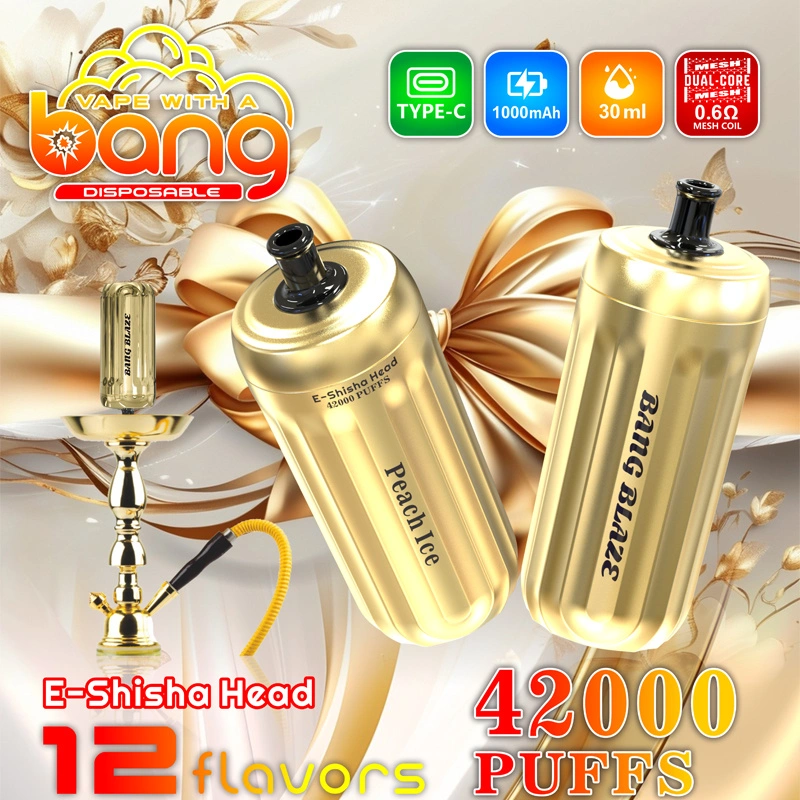 Bang Blaze 42000 Puffs Wholesale Disposable Vape Puff 42k Electronic Cigarette E-Shisha Head Dual Mesh Prefilled E-Liquid