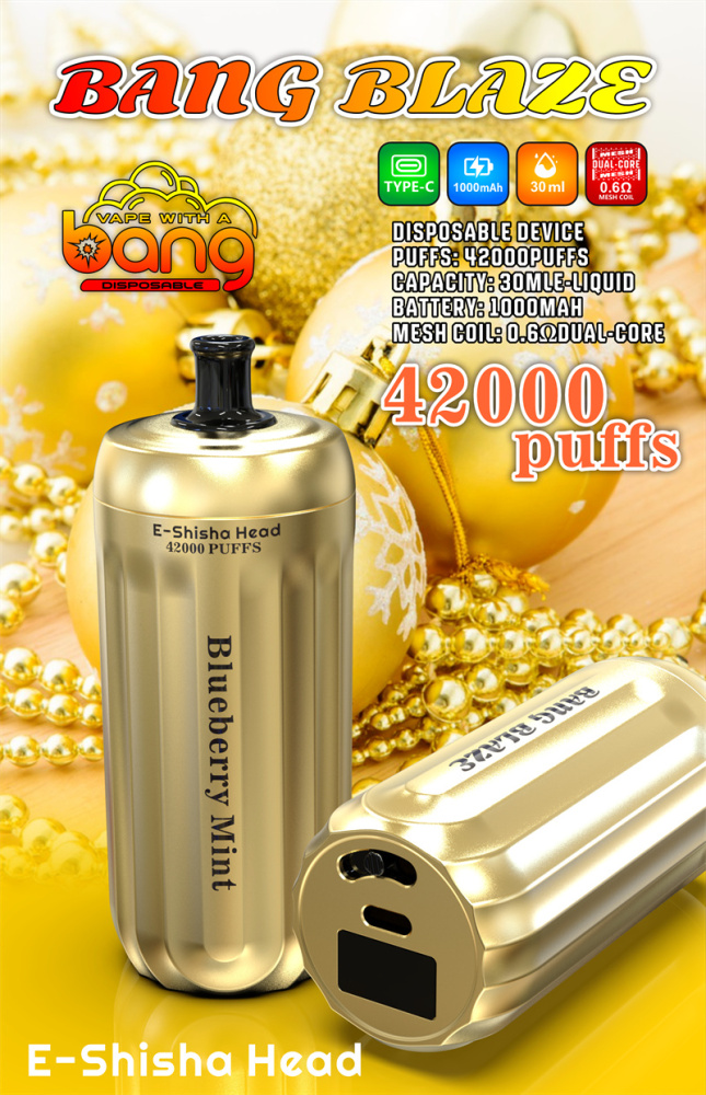 Bang Blaze 42000 Puffs Wholesale Disposable Vape Puff 42k Electronic Cigarette E-Shisha Head Dual Mesh Prefilled E-Liquid