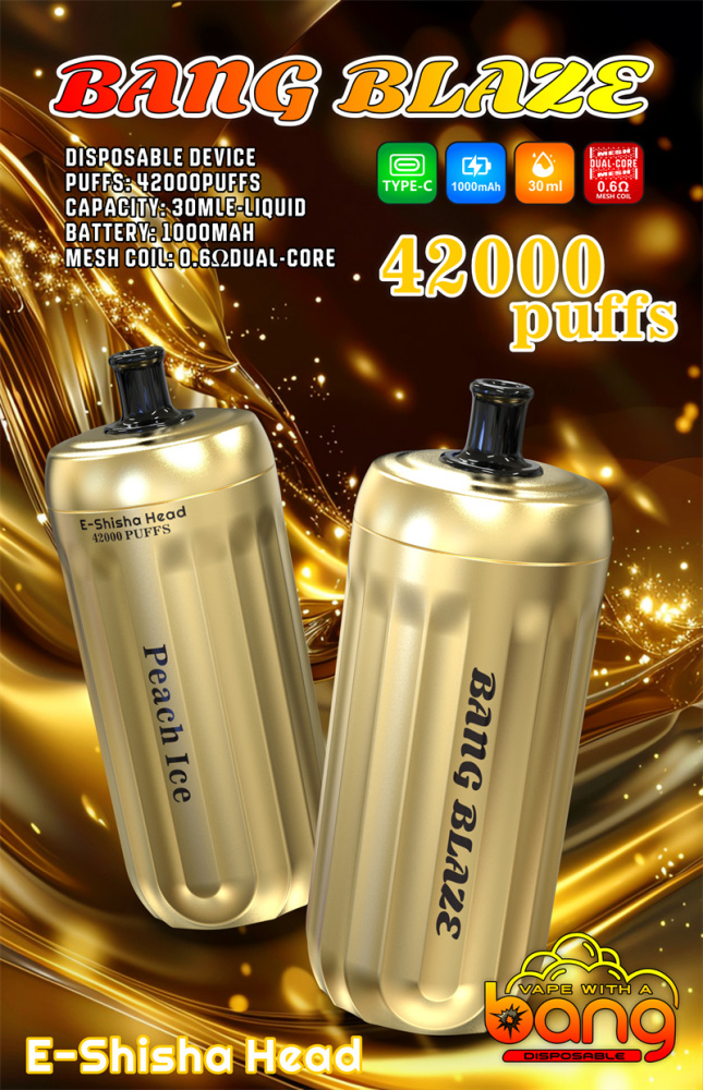 Bang Blaze 42000 Puffs Wholesale Disposable Vape Puff 42k Electronic Cigarette E-Shisha Head Dual Mesh Prefilled E-Liquid
