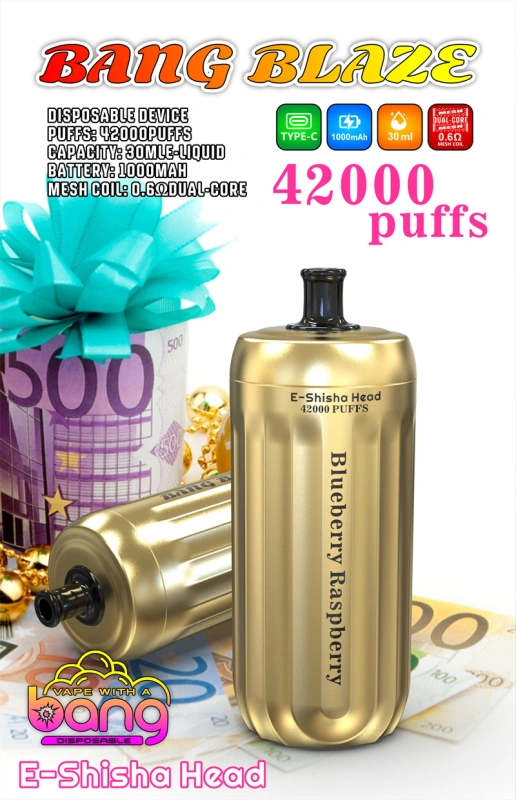 Bang Blaze 42000 Puffs Wholesale Disposable Vape Puff 42k Electronic Cigarette E-Shisha Head Dual Mesh Prefilled E-Liquid