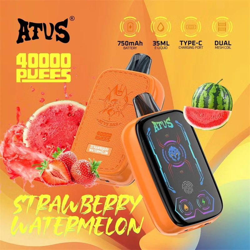 ATVS 40000 Puffs Full Smart Screen Wholesale Disposable Vape Puff 40k Electronic Cigarette Touch Control Airflow Adjustable Dual Mesh Coil