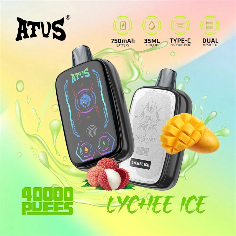 ATVS 40000 Puffs Full Smart Screen Wholesale Disposable Vape Puff 40k Electronic Cigarette Touch Control Airflow Adjustable Dual Mesh Coil