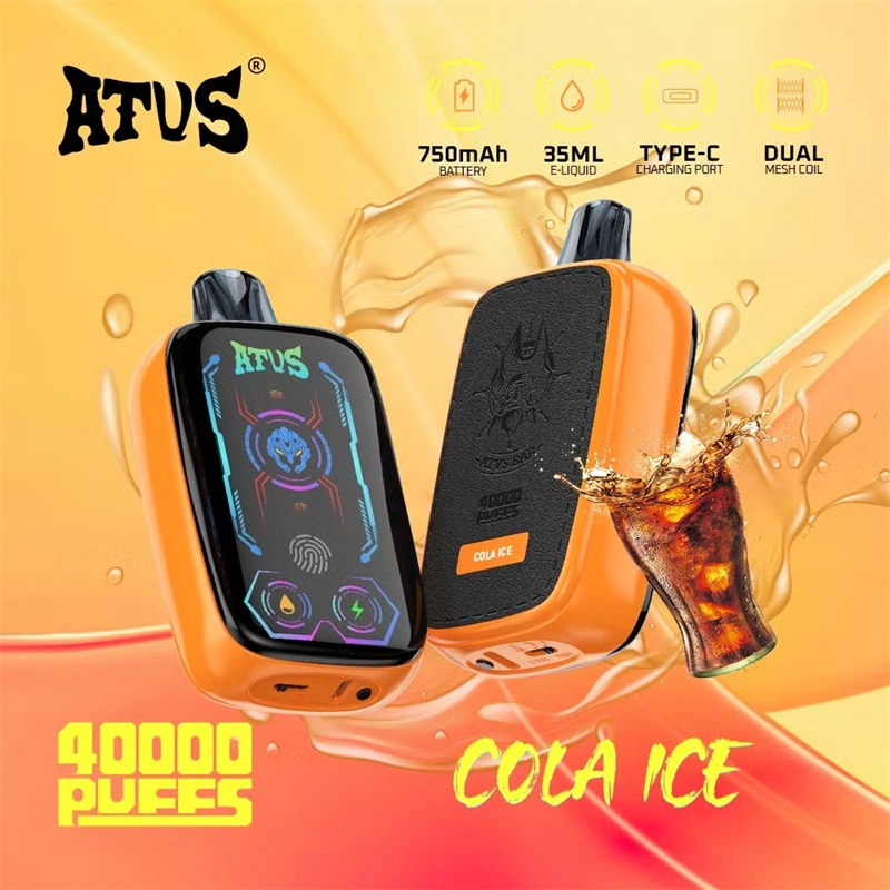 ATVS 40000 Puffs Full Smart Screen Wholesale Disposable Vape Puff 40k Electronic Cigarette Touch Control Airflow Adjustable Dual Mesh Coil