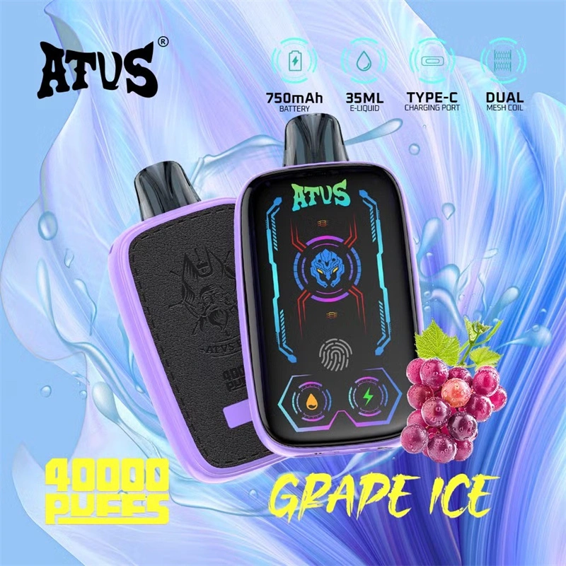 ATVS 40000 Puffs Full Smart Screen Wholesale Disposable Vape Puff 40k Electronic Cigarette Touch Control Airflow Adjustable Dual Mesh Coil