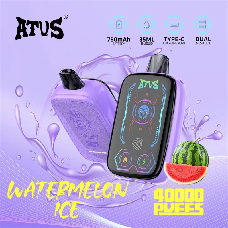 ATVS 40000 Puffs Full Smart Screen Wholesale Disposable Vape Puff 40k Electronic Cigarette Touch Control Airflow Adjustable Dual Mesh Coil