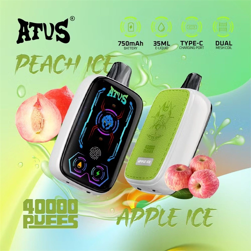 ATVS 40000 Puffs Full Smart Screen Wholesale Disposable Vape Puff 40k Electronic Cigarette Touch Control Airflow Adjustable Dual Mesh Coil