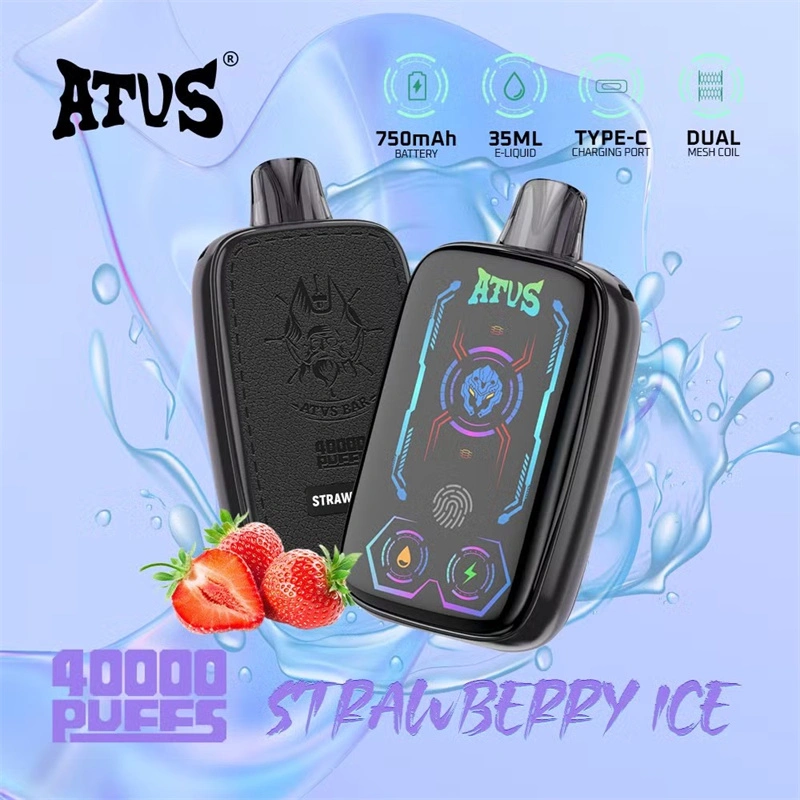 ATVS 40000 Puffs Full Smart Screen Wholesale Disposable Vape Puff 40k Electronic Cigarette Touch Control Airflow Adjustable Dual Mesh Coil