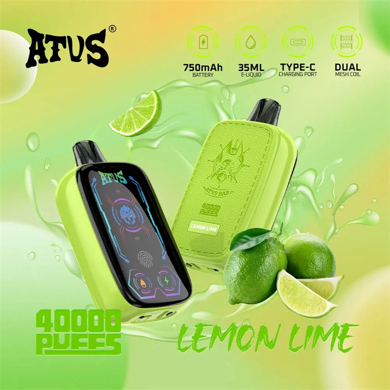 ATVS 40000 Puffs Full Smart Screen Wholesale Disposable Vape Puff 40k Electronic Cigarette Touch Control Airflow Adjustable Dual Mesh Coil