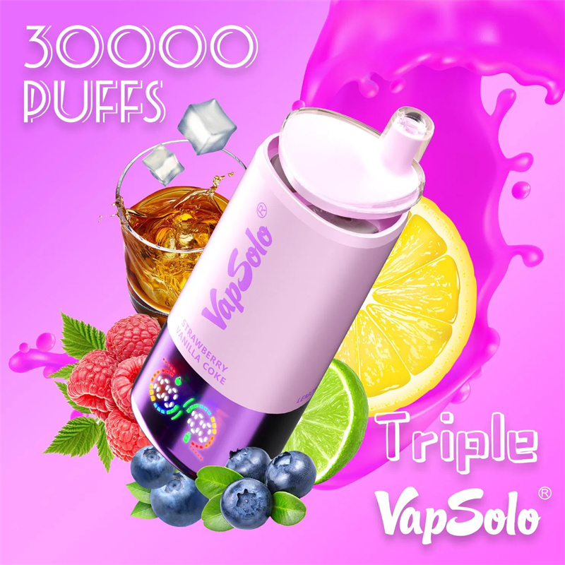 EU Warehouse Vapsolo Triple 3 in 1 30000 Puffs LCD Screen Wholesale Disposable Vape Puff 30k Electronic Cigarette 3 Adjustable Flavors Triple Mesh