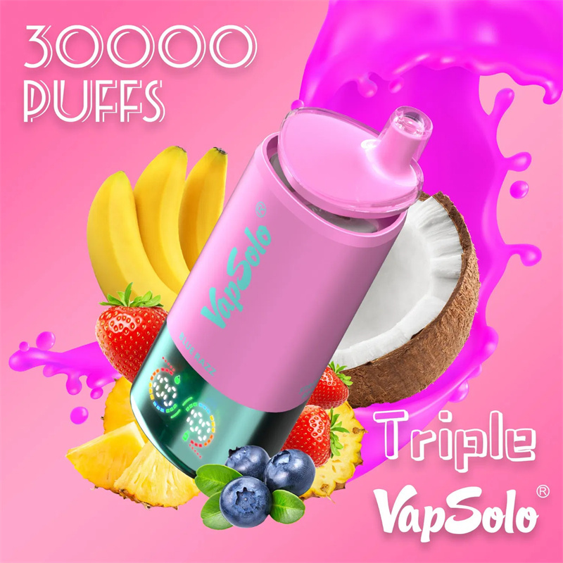 EU Warehouse Vapsolo Triple 3 in 1 30000 Puffs LCD Screen Wholesale Disposable Vape Puff 30k Electronic Cigarette 3 Adjustable Flavors Triple Mesh
