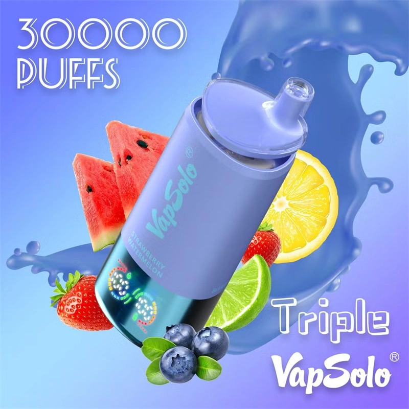 EU Warehouse Vapsolo Triple 3 in 1 30000 Puffs LCD Screen Wholesale Disposable Vape Puff 30k Electronic Cigarette 3 Adjustable Flavors Triple Mesh