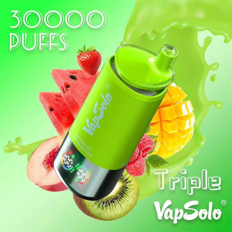 EU Warehouse Vapsolo Triple 3 in 1 30000 Puffs LCD Screen Wholesale Disposable Vape Puff 30k Electronic Cigarette 3 Adjustable Flavors Triple Mesh