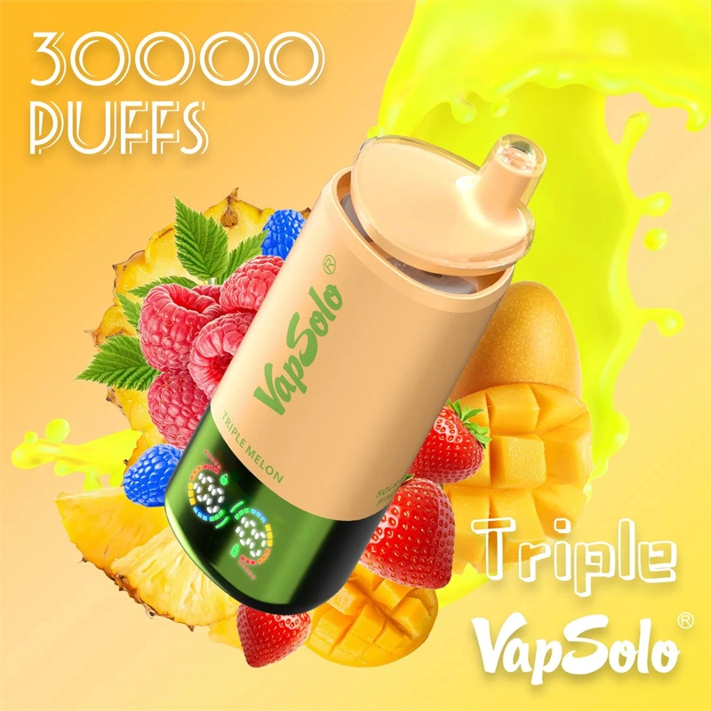 EU Warehouse Vapsolo Triple 3 in 1 30000 Puffs LCD Screen Wholesale Disposable Vape Puff 30k Electronic Cigarette 3 Adjustable Flavors Triple Mesh