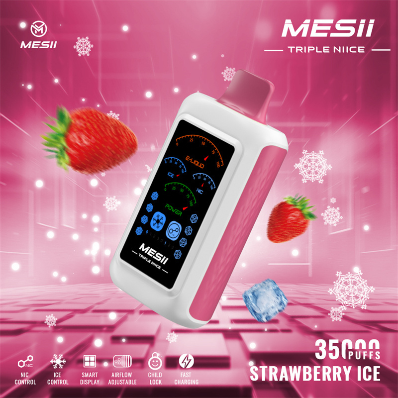 Mesii Triple Niice 35000 Puffs Full Smart Screen Wholesale Disposable Vape Puff 35k Electronic Cigarette Ice Control Nic Control Airflow Adjustable Child Lock