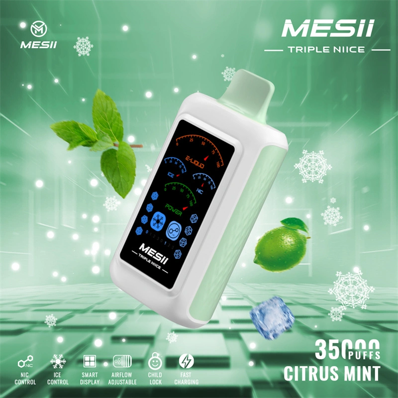 Mesii Triple Niice 35000 Puffs Full Smart Screen Wholesale Disposable Vape Puff 35k Electronic Cigarette Ice Control Nic Control Airflow Adjustable Child Lock