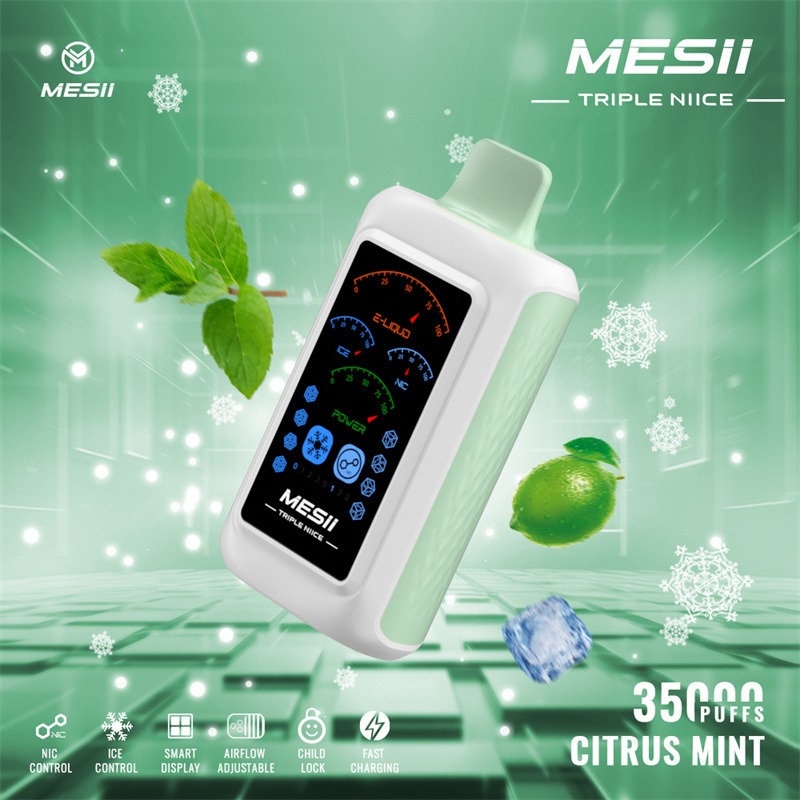 Mesii Triple Niice 35000 Puffs Full Smart Screen Wholesale Disposable Vape Puff 35k Electronic Cigarette Ice Control Nic Control Airflow Adjustable Child Lock