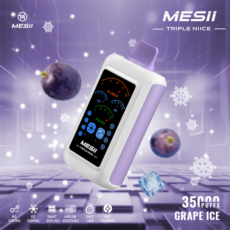 Mesii Triple Niice 35000 Puffs Full Smart Screen Wholesale Disposable Vape Puff 35k Electronic Cigarette Ice Control Nic Control Airflow Adjustable Child Lock