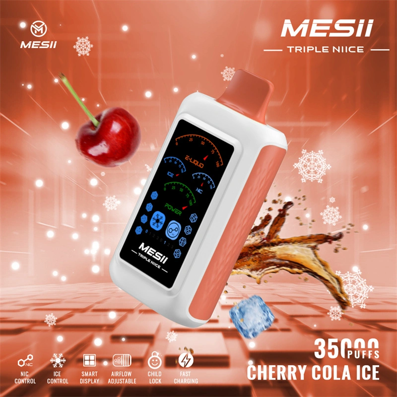 Mesii Triple Niice 35000 Puffs Full Smart Screen Wholesale Disposable Vape Puff 35k Electronic Cigarette Ice Control Nic Control Airflow Adjustable Child Lock