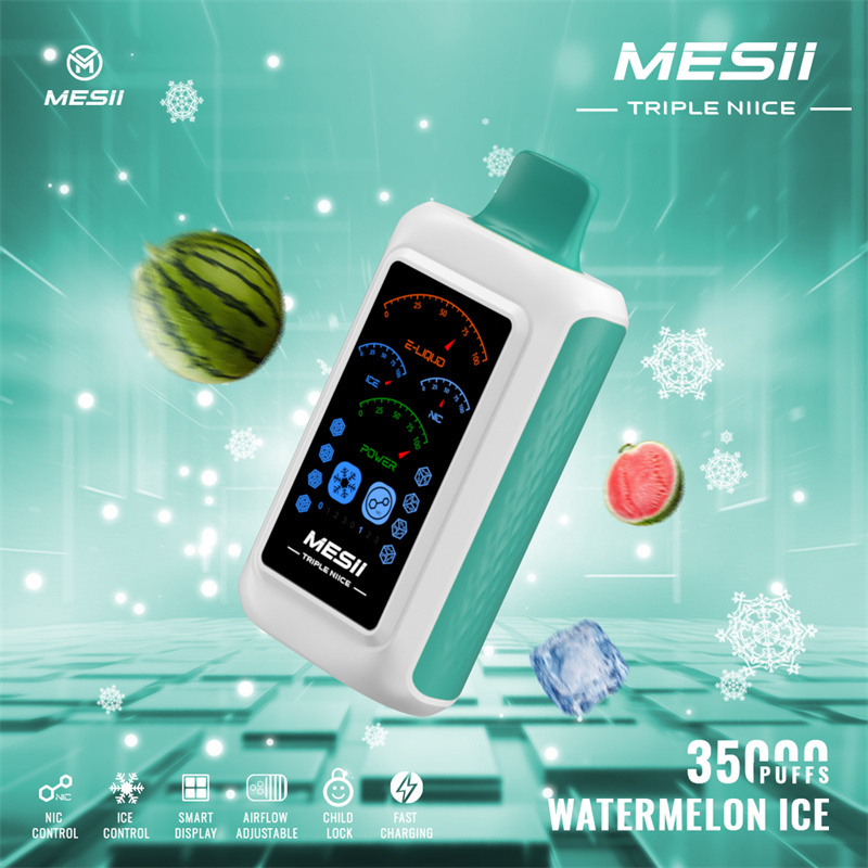 Mesii Triple Niice 35000 Puffs Full Smart Screen Wholesale Disposable Vape Puff 35k Electronic Cigarette Ice Control Nic Control Airflow Adjustable Child Lock