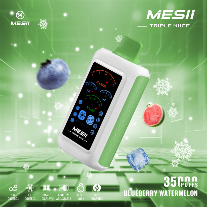 Mesii Triple Niice 35000 Puffs Full Smart Screen Wholesale Disposable Vape Puff 35k Electronic Cigarette Ice Control Nic Control Airflow Adjustable Child Lock