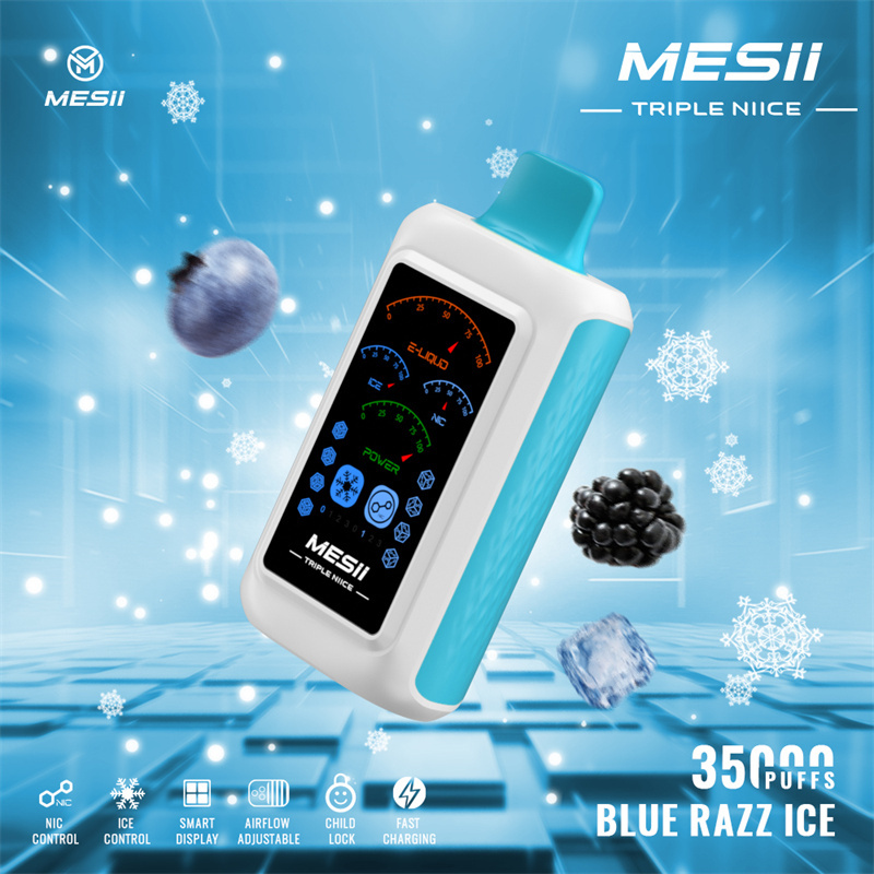 Mesii Triple Niice 35000 Puffs Full Smart Screen Wholesale Disposable Vape Puff 35k Electronic Cigarette Ice Control Nic Control Airflow Adjustable Child Lock
