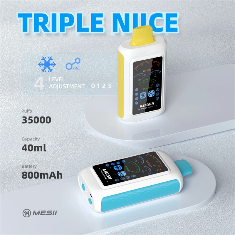 Mesii Triple Niice 35000 Puffs Full Smart Screen Wholesale Disposable Vape Puff 35k Electronic Cigarette Ice Control Nic Control Airflow Adjustable Child Lock