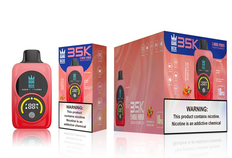 Bang Box 35000 Puffs Double Screen Wholesale Disposable Vape Puff 35k Electronic Cigarette Touch Control Adjustable Power Dual Mode